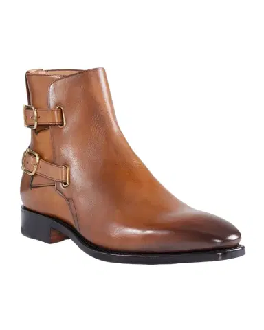 Paul Stuart Men's Simon Double-Buckle Leather Ankle Boots | Thumbnail 1