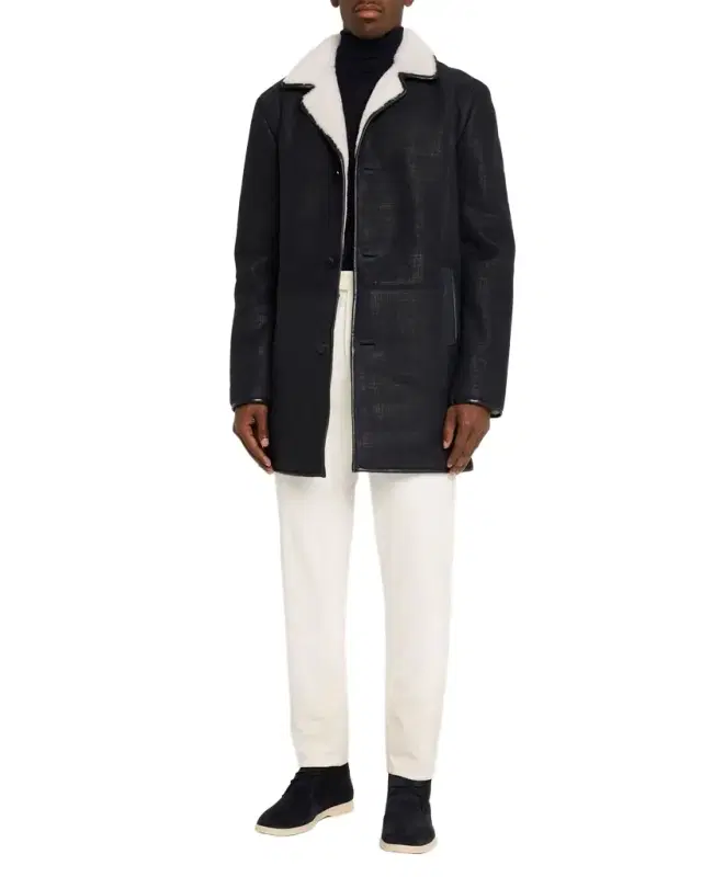 Men 's Merino Shearling Lamb Stroller Coat