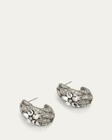 ben-amun Silver Crystal Hoop Earrings | Thumbnail 3 ben-amun Silver Crystal Hoop Earrings | Thumbnail 3