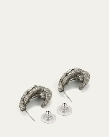 ben-amun Silver Crystal Hoop Earrings | Thumbnail 4 ben-amun Silver Crystal Hoop Earrings | Thumbnail 4
