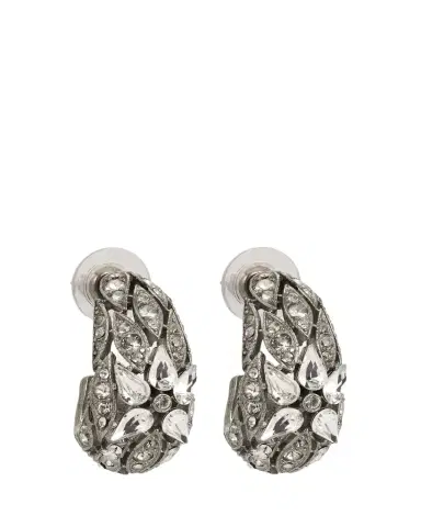 ben-amun Silver Crystal Hoop Earrings | Thumbnail 1 ben-amun Silver Crystal Hoop Earrings | Thumbnail 1