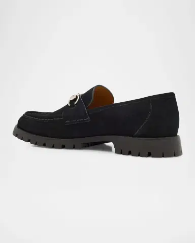 Gucci Men's Sylke Suede Horsebit Loafers | Thumbnail 3 Gucci Men's Sylke Suede Horsebit Loafers | Thumbnail 3