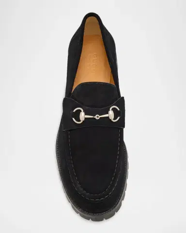 Gucci Men's Sylke Suede Horsebit Loafers | Thumbnail 5 Gucci Men's Sylke Suede Horsebit Loafers | Thumbnail 5