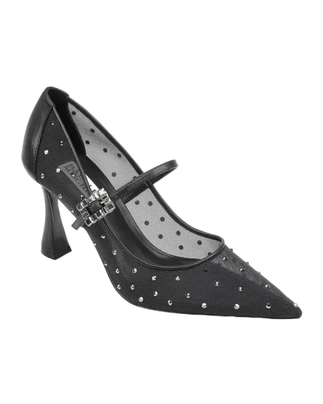 Badgley Mischka Antonia Crystal Mesh Mary Jane Pumps