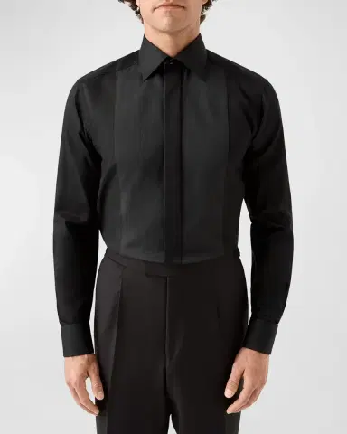 Eton Men's Fine Stripe Bib-Front Contemporary Fit Evening Shirt | Thumbnail 2