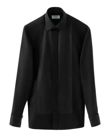 Eton Men's Fine Stripe Bib-Front Contemporary Fit Evening Shirt | Thumbnail 1