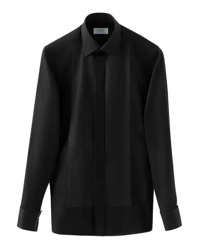 Men 's Fine Stripe Bib-Front Contemporary Fit Evening Shirt