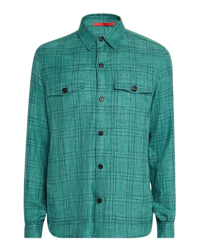 Men's Wool, Cotton, and Linen Check Overshirt Men's Wool, Cotton, and Linen Check Overshirt