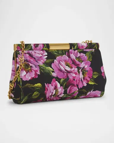 Dolce & Gabbana Marlene Medium Flower-Print Clutch Bag | Thumbnail 2