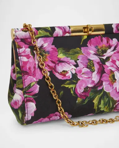Dolce & Gabbana Marlene Medium Flower-Print Clutch Bag | Thumbnail 4