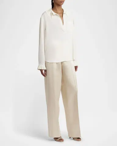 Philosophy di Lorenzo Serafini Pleated Ruffle Collared Blouse | Thumbnail 2