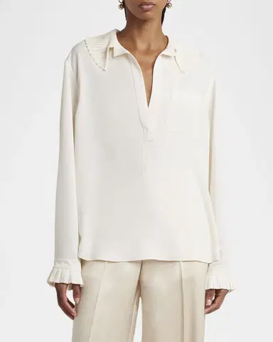 Philosophy di Lorenzo Serafini Pleated Ruffle Collared Blouse | Thumbnail 4