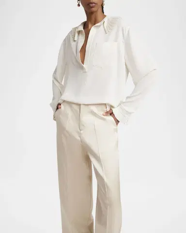 Philosophy di Lorenzo Serafini Pleated Ruffle Collared Blouse | Thumbnail 5