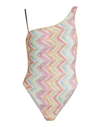 Missoni Multicolor Chevron Asymmetric One-Piece Swimsuit | Thumbnail 1