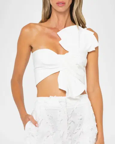 JBQ Oyster Twist-Front Crop Top | Thumbnail 3