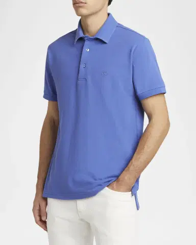 Etro Men 's Tipped Pique Polo Shirt | Thumbnail 3