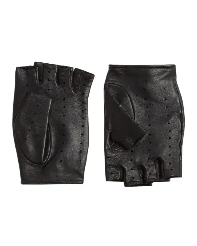VLOGO Signature Leather Fingerless Gloves