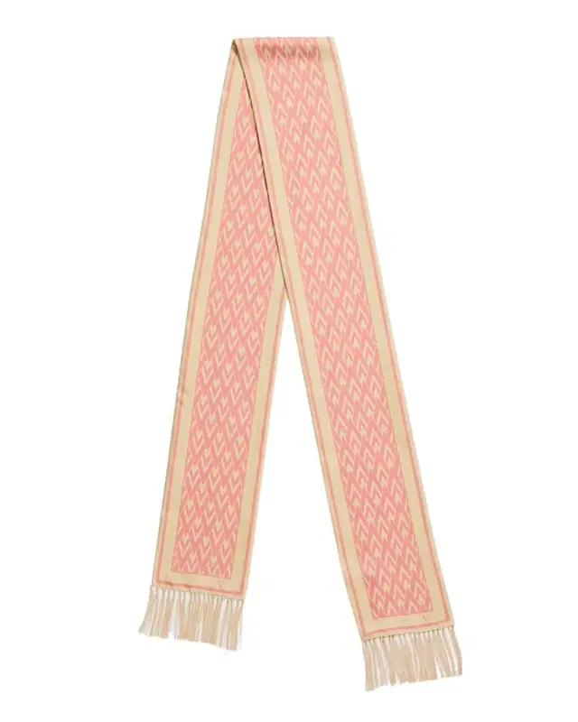 Valentino Garavani Monogram Fringe-Trim Scarf