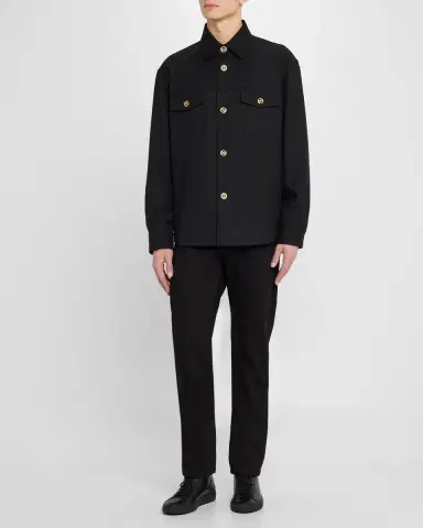 Versace Men's Medusa Wool Overshirt | Thumbnail 2 Versace Men's Medusa Wool Overshirt | Thumbnail 2