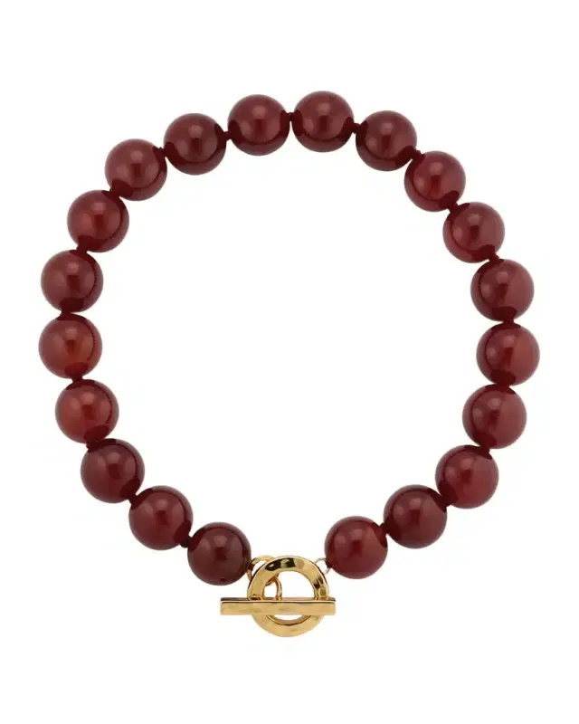 Carnelian Gemstone Statement Strand Necklace