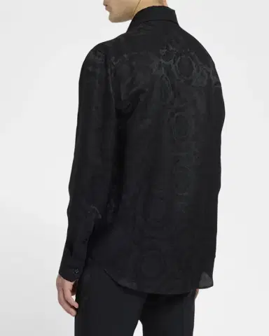 Versace Men's Barocco Jacquard Dress Shirt | Thumbnail 3