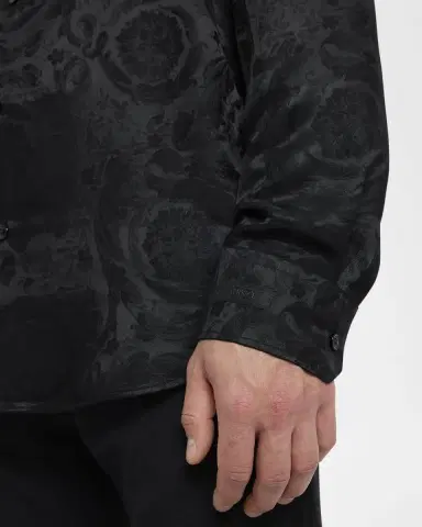 Versace Men's Barocco Jacquard Dress Shirt | Thumbnail 6