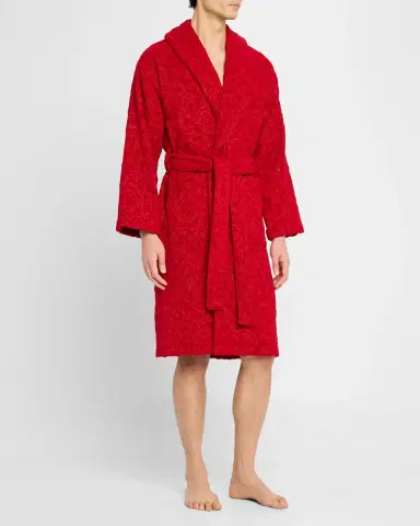 Versace Men's Cotton Barocco Bathrobe | Thumbnail 2
