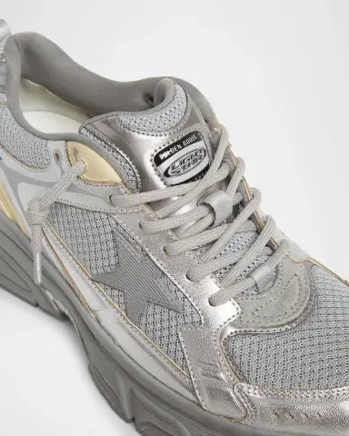 Golden Goose Lightstar Net Metallic Leather Runner Sneakers | Thumbnail 4
