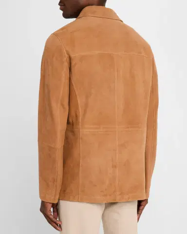 Stefano Ricci Men's Suede Full-Zip Field Jacket | Thumbnail 3 Stefano Ricci Men's Suede Full-Zip Field Jacket | Thumbnail 3