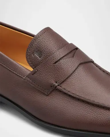 Tod's Men's Mocassino Gomma Leggera Leather Penny Loafers | Thumbnail 3