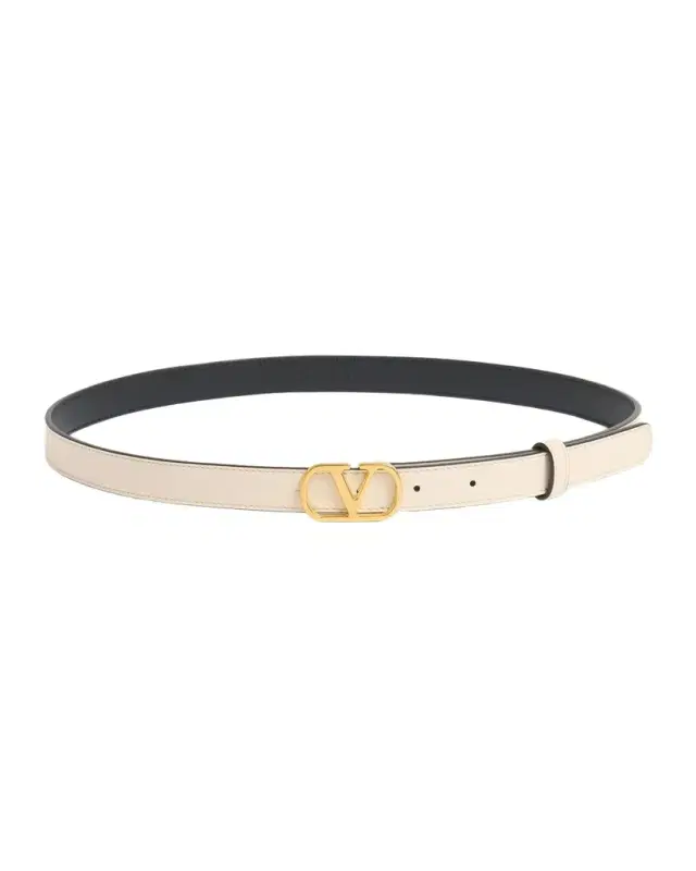 VLogo Signature Leather Skinny Belt, 20mm