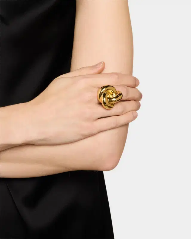 Hammered Gold Knot Adjustable Ring