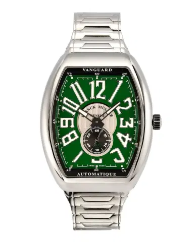 Franck Muller 41mm Slim Vintage Vanguard Bracelet Watch, Green | Thumbnail 1 Franck Muller 41mm Slim Vintage Vanguard Bracelet Watch, Green | Thumbnail 1