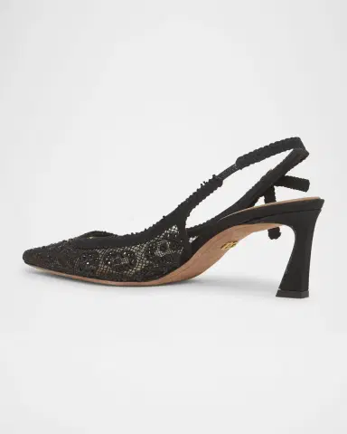 Dolce & Gabbana Crystal Lace Slingback Pumps | Thumbnail 4