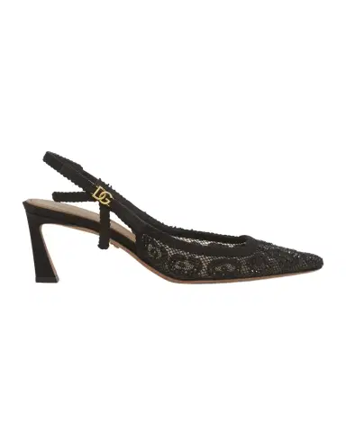 Dolce & Gabbana Crystal Lace Slingback Pumps | Thumbnail 1