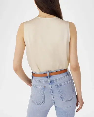 Favorite Daughter The Sleeveless Date Satin Bodysuit | Thumbnail 2 Favorite Daughter The Sleeveless Date Satin Bodysuit | Thumbnail 2