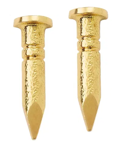 David Webb 18K Yellow Gold Polished Nail Stud Earrings | Thumbnail 1