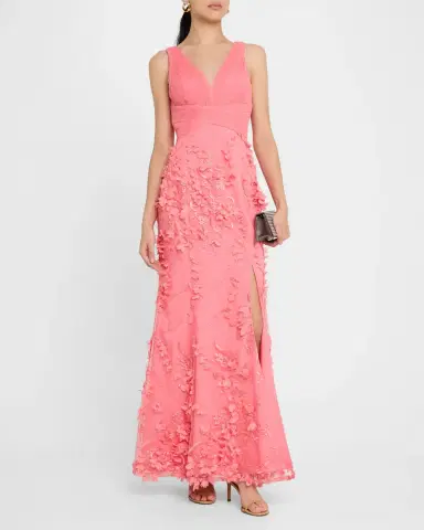 Aidan Mattox Embroidered Floral Applique Gown | Thumbnail 15 Aidan Mattox Embroidered Floral Applique Gown | Thumbnail 15