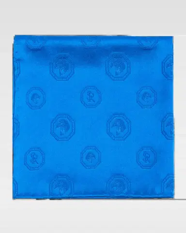 Stefano Ricci Men's Tonal Jacquard Logo Silk Pocket Square | Thumbnail 2 Stefano Ricci Men's Tonal Jacquard Logo Silk Pocket Square | Thumbnail 2