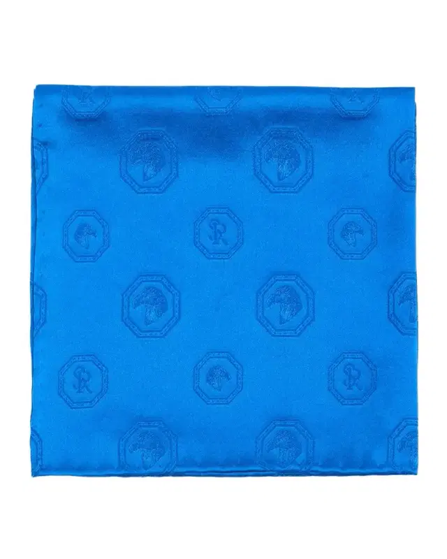 Stefano Ricci Men 's Tonal Jacquard Logo Silk Pocket Square
