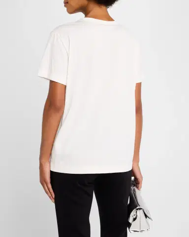 Fabiana Filippi Chain-Trim Crewneck Cotton T-Shirt | Thumbnail 3 Fabiana Filippi Chain-Trim Crewneck Cotton T-Shirt | Thumbnail 3