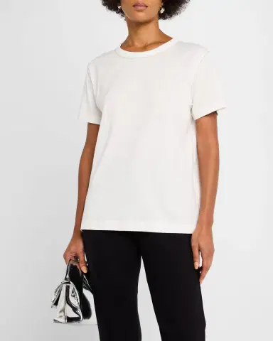 Fabiana Filippi Chain-Trim Crewneck Cotton T-Shirt | Thumbnail 4 Fabiana Filippi Chain-Trim Crewneck Cotton T-Shirt | Thumbnail 4
