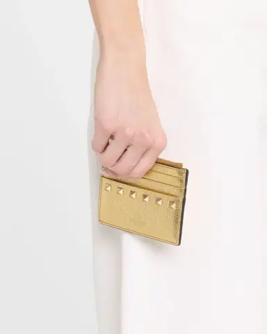 Valentino Garavani Rockstud Metallic Leather Card Case | Thumbnail 2