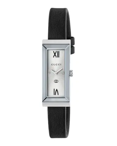 Gucci 14x34mm G-Frame Small Rectangular Watch with Leather Strap | Thumbnail 1