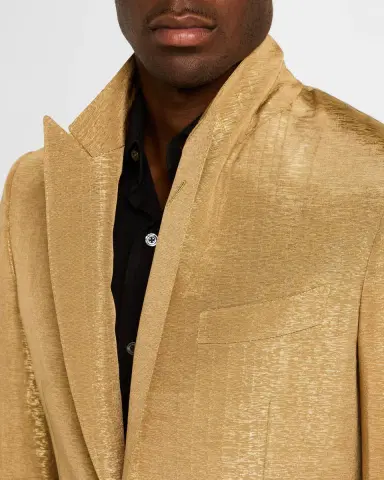 Tom Ford Men's Shelton Metallic Slub Moire Cocktail Jacket | Thumbnail 7 Tom Ford Men's Shelton Metallic Slub Moire Cocktail Jacket | Thumbnail 7