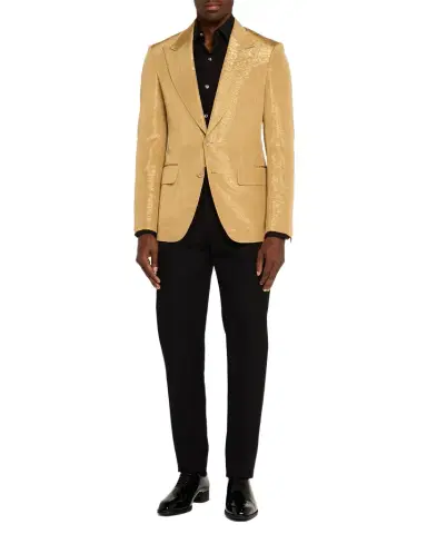 Tom Ford Men's Shelton Metallic Slub Moire Cocktail Jacket | Thumbnail 1 Tom Ford Men's Shelton Metallic Slub Moire Cocktail Jacket | Thumbnail 1