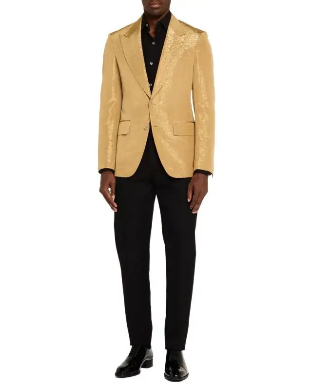 TOM FORD Men 's Shelton Metallic Slub Moire Cocktail Jacket