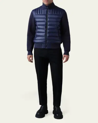 Mackage Men's Collin-R Down Mixed Media Bomber Jacket | Thumbnail 2 Mackage Men's Collin-R Down Mixed Media Bomber Jacket | Thumbnail 2