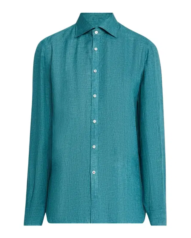 Men's Solid Linen Sport Shirt