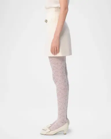 Valentino Garavani Brooch Wool Mini Skirt | Thumbnail 3